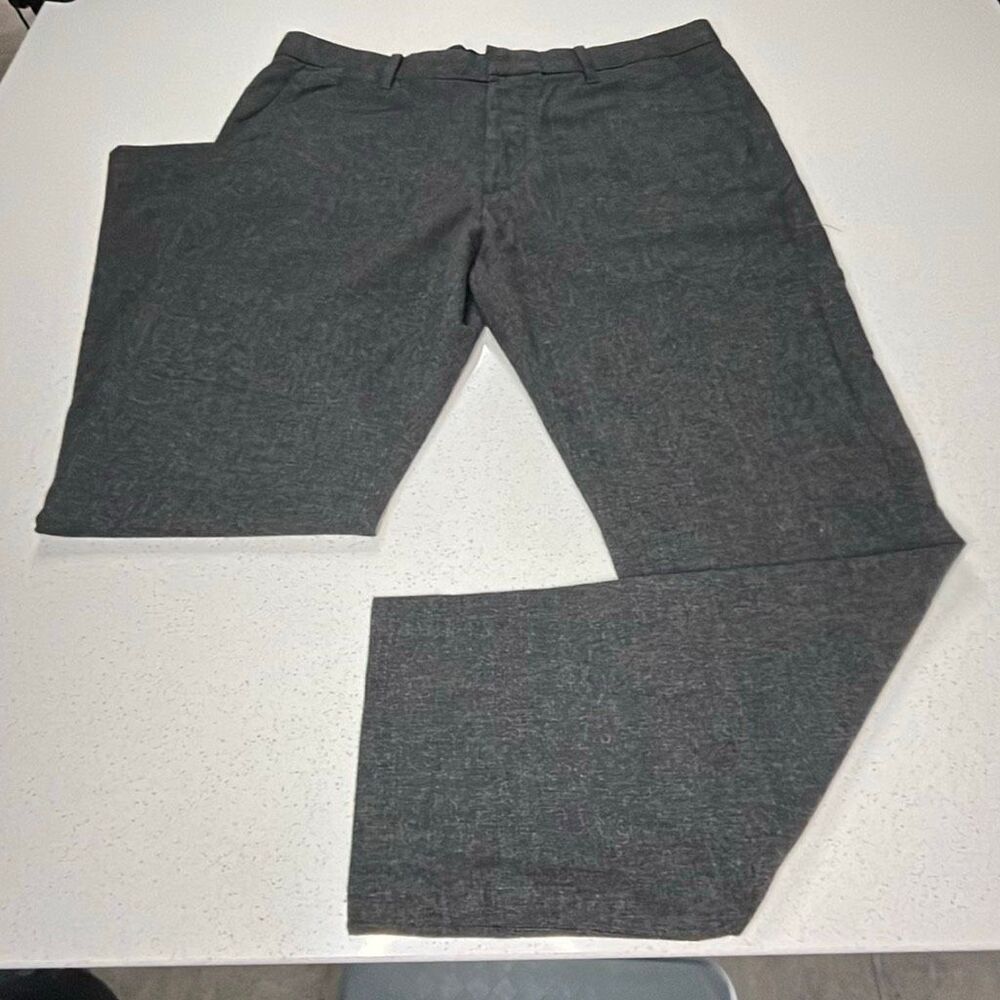 AllSaints Bermen Mens 34x28 Wool Blend Dress Pants Charcoal Gray NM019D Trouser